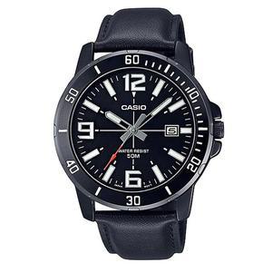 카시오 MTP-VD01BL-1B 남성시계 가죽밴드 손목시계