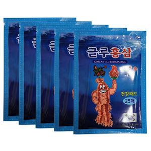 [특허제품]글루홍삼 건강 패드 125매(5팩) 한방 찜질 붙이는 파스타입 인삼 홍삼 패치 파스 효도선물