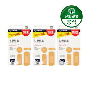 해피홈 멸균밴드(혼합형) 100매입 X 3개 외/ 저자극밴드 4가지크기혼합