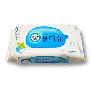 깨끗한나라 페퍼민트 물티슈 리필형 70매 x 4팩