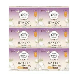 좋은느낌 생리대 유기농 순면커버 오버나이트 33cm 13pX6팩