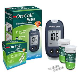 온콜 엑스트라 혈당 측정기 + 혈당 시험지 100매 (50ea x 2) + 솜 + 침 풀세트
