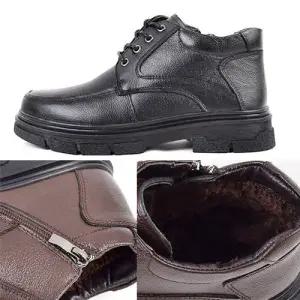 [세자매]소가죽 남성털부츠 워커부츠 푹신한 정장 방한부츠