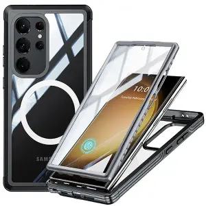 갤럭시S25 S24 S23 FE 플러스 울트라 엣지 맥세이프 변색없는 투명 액정보호 풀커버 핸드폰 케이스