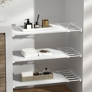 길이조절 압축 선반 주방 옷장 거실 욕실 신발 정리 선반판 포함