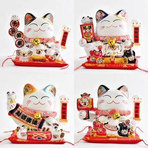 [인투데코]행운가득 개업선물 마네키네코 손흔드는 일본 복고양이 중형