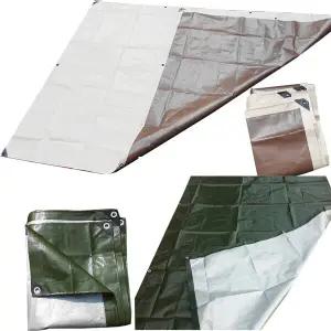 이드나인 베이지카키 캠핑 그라운드시트 방수포 3.6x6.3m