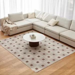 더블스퀘어 모던 타일패턴 러그 거실 카페트 100x150cm