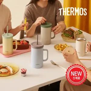 써모스 더 콤팩트 스트로 컵앤텀블러 TKHA-1000K / 1L 1000ml 빨대 컵 손잡이