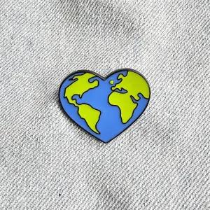 CQY151 지구 사랑 환경 하트 뱃지 배지