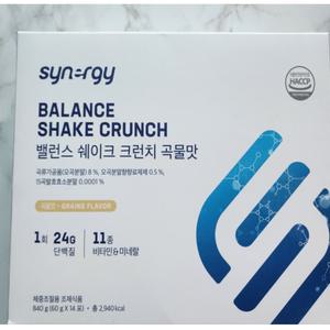 [정품] 시너지 밸런스 쉐이크 크런치 곡물맛 단백질 쉐이크 (60gX14포)