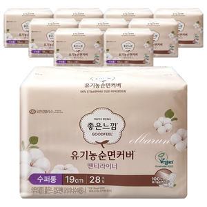 좋은느낌 유기농 라이너 수퍼롱 28매 x10개