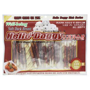 헬로도기 강아지건조간식 강아지대용량간식 사사미 오리우유껌 300g