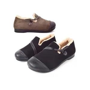 [하프클럽/]뛰어난보온성 여성털방한화 모카신 발이편한 여자털단화 / 귀여