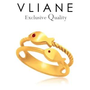 18K 물고기 레이어드 반지