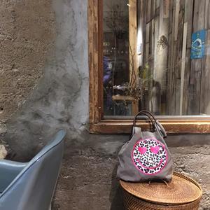 호피자수가방 스마일 호피 에코백 천가방 홀앤홀 hore&whole 마리떼 시엔느