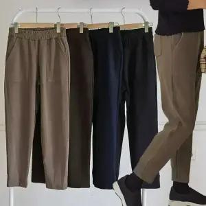 이브바바 여성 겨울 안감 기모 스판 세미배기 뒷면 밴딩 조거 팬츠 바지 빅사이즈