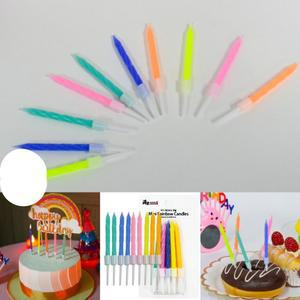 해피파티 미니캔들 레인보우 양초 생일 이벤트 기념일 프로포즈 케이크장식 (10개입3세트)