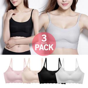 (3장세트)심리스브라 여성 노와이어 끈조절 스트랩 브라탑 브래지어