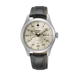 남성 남자 블랙 실버 오토매틱 가죽시계 SRPJ87K1