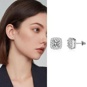 엔비 1캐럿 모이사나이트 다이아몬드 스퀘어 귀걸이