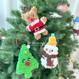 맘아트 DIY 크리스마스 모루 인형 키링 만들기 키트 루돌프 눈사람 겨울 만들기