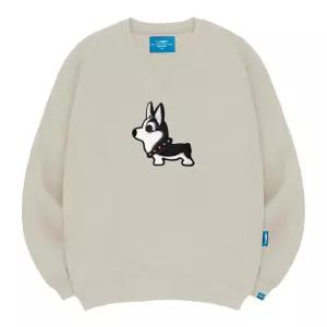 엘라모 기모M 블랙코기 맨투맨 남녀공용 빅사이즈 S~4XL