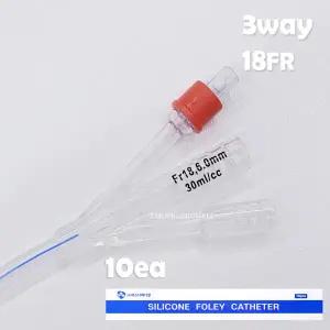 폴리카테터 10개 - 3way 18FR  카테타/남성 소변줄 쓰리웨이 비뇨기과용 튜브카테터