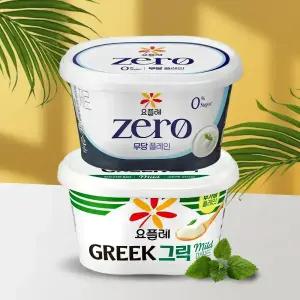 빙그레 요플레 그릭요거트 마일드 무가당 / 제로 무당 플레인 400g 2개