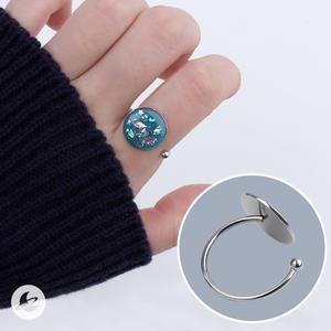 써지컬스틸 C컬 볼 반지 프레임 부자재 레진 아트 공예 재료 R536