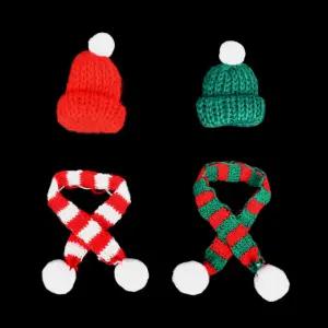 크리스마스 산타 모자 세트 인형 미니 니트 목도리 와인 장식 커버 소품 웃긴 신박한 선물