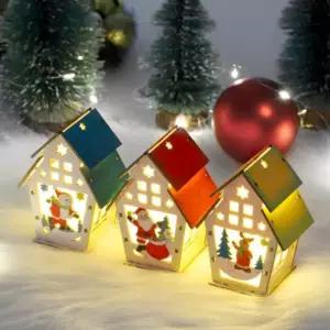 크리스마스 이층집 무드등 만들기 세트 led 성탄절 우드 공예 재료 미술 놀이 diy 키트 돌봄 늘봄 방과후 수업 활동 교구