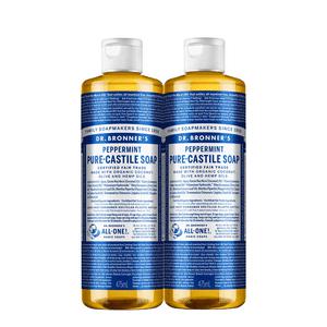 닥터 브로너스 페퍼민트 퓨어 캐스틸 솝 대용량 올인원 바디워시 475mlx2개 쿨링감