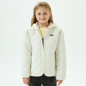 [Lee Kids](센텀시티점)레귤러핏 다이아퀼팅 후드 패딩 점퍼 아이보리 LK2403JU07IV