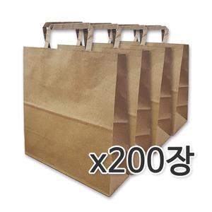 종이 쇼핑백 무지 크라프트 손잡이 종이팩 봉투 가방 200장씩 대량 모음전