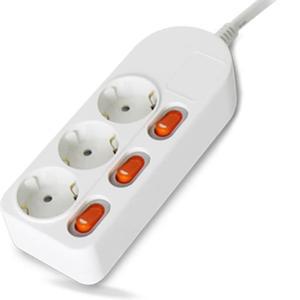 멀티탭 개별스위치 3구 1.5M 과전류차단 플러그 컴퓨터선정리 고용량