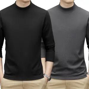 남성용 답답함 없는 겨울용 간절기용 기모 무지 반목 폴라티 터틀넥 티셔츠