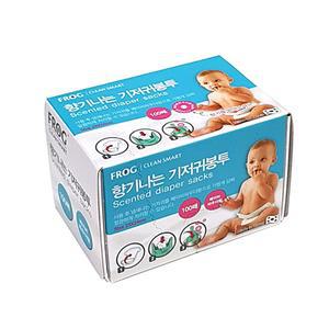 배변봉투 쓰레기봉투 향기나는 기저귀봉투 100매 위생봉투 베이비파우더향