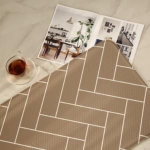 코멧 헤링본 양면 쿠션 주방매트 아이보리+라이트브라운(M)