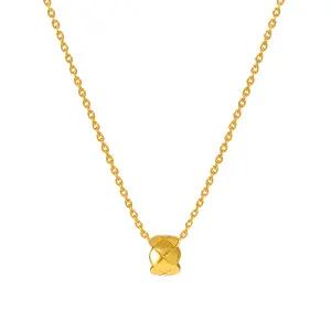 [한국금다이아몬드] 순금 펜던트 목걸이 여자 24k 퀄팅 체인 디자인 3.75