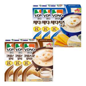 보노 크림스프포타주 51g X 3개 + 체다치즈스프 63g X 3개