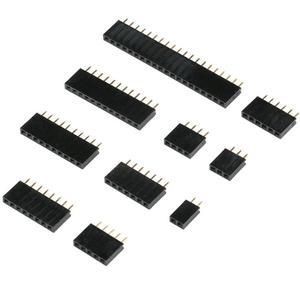 10PCS 2.54mm 피치 단일 행 여성 2 에서 소켓 보드 핀 헤더 커넥터 스트립 Arduino 용 2/3/4/6/10/20/40Pin