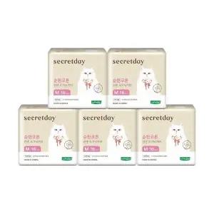 시크릿데이 순한코튼 린넨 오가닉커버 중형 16PX5팩