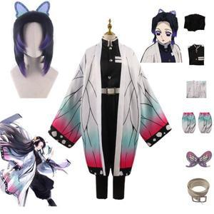 할로윈 코스튬 코스프레 이벤트 옷 섹시 의상 코쵸우 시노부 애니메이션 악마 슬레이어 하오리 망토 정장