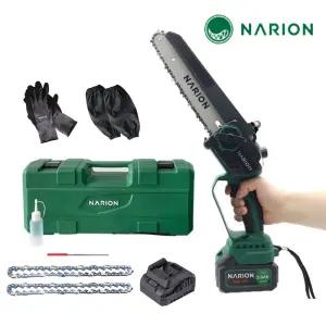 나리온 21V 20cm 무선 전기톱 풀세트 NJ-200R 충전 체인톱 전동톱