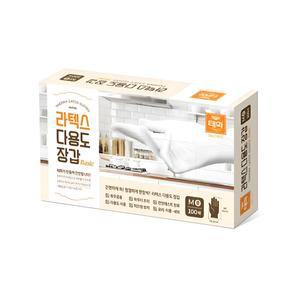 태화 화이트 라텍스 다용도 장갑 베이직 S M L 100매 태화지앤지 세차 미용 요리 청소 주방