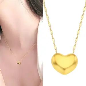 [골드퀸즈] 24K 순금 퀸즈 하트 목걸이 (18K 체인)