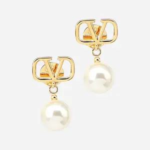 발렌티노 5S 6W2J0E36 UXM 0O3 V 로고 시그니처 펄 드롭 이어링