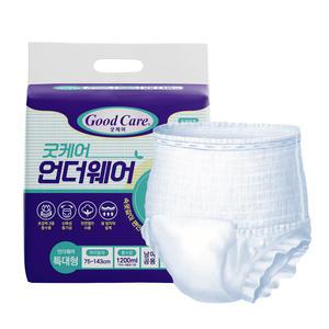 굿케어 언더웨어 팬티기저귀 특대형 80매 (10매x8팩) 요실금 팬티형 성인기저귀