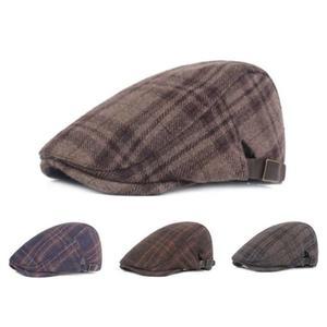고품질 중년 베이직 남성 체크베레모 영국풍 올데이 모자 (WFI0W1I)